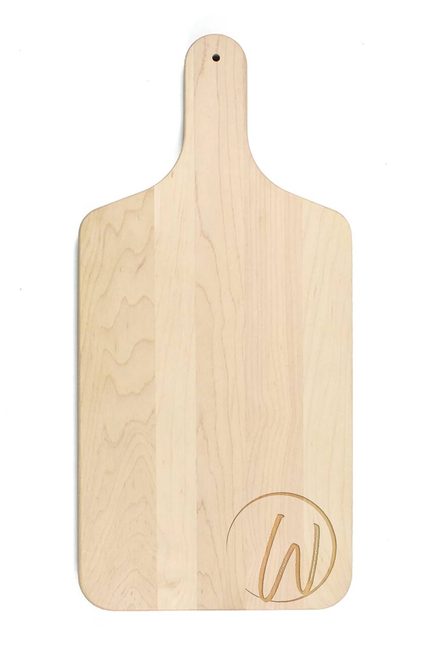 Circle Monogram Maple Paddle Cutting Board